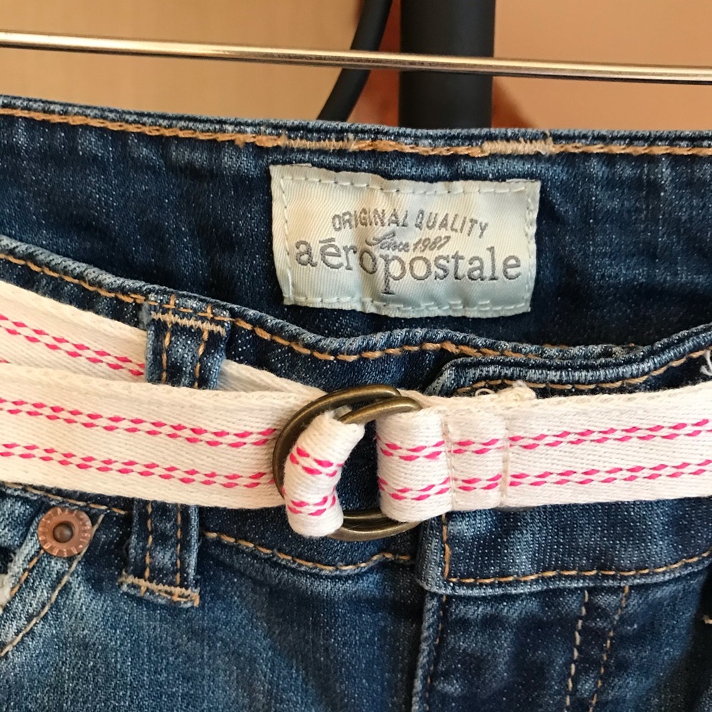🌸5/$30🌸 Aeropostale Denim Belted Shorts NWT! - Picture 2 of 7